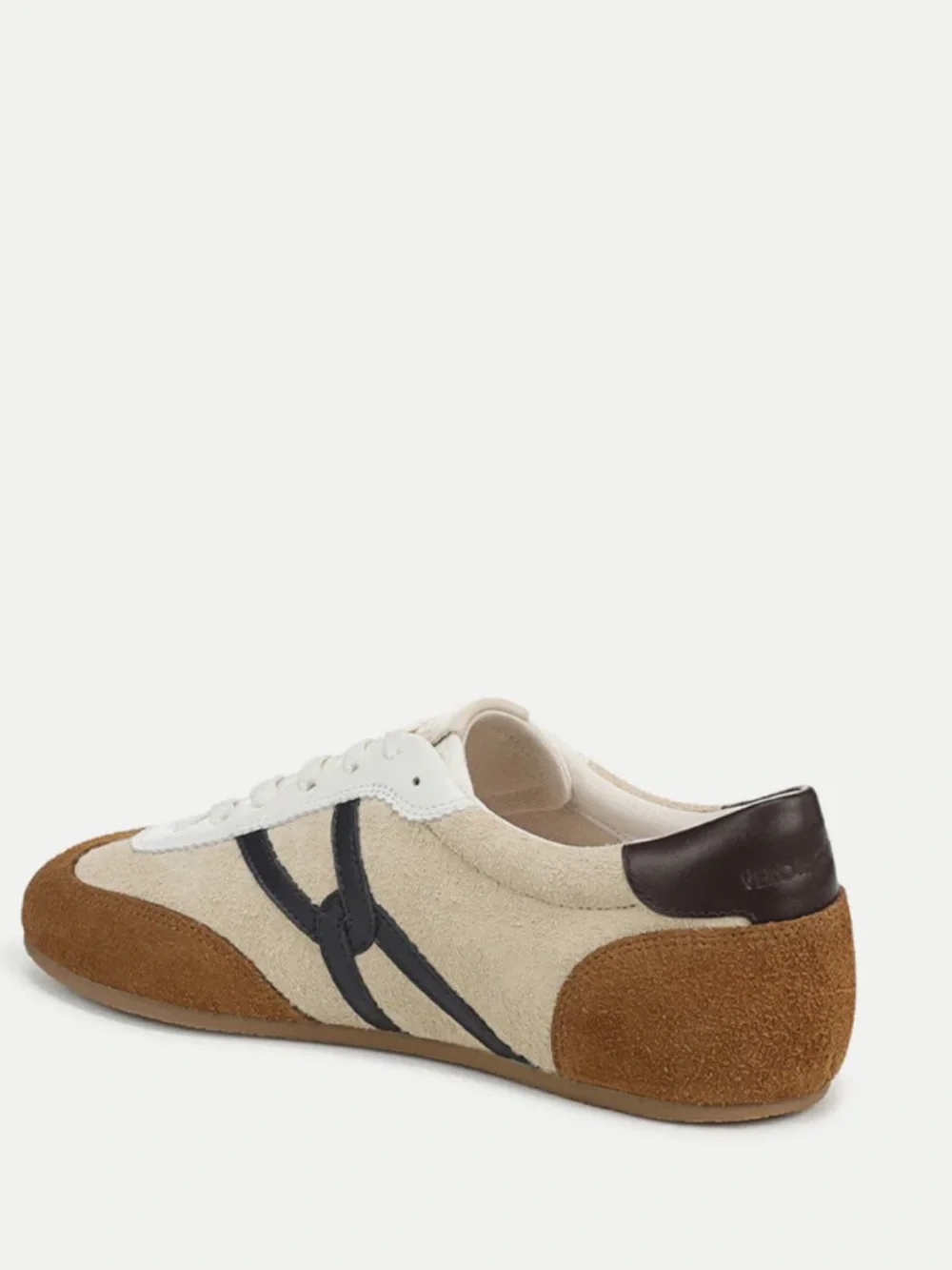 Veronica Beard Beige, Brown & Navy Suede Sneakers
